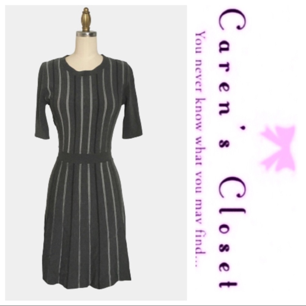 Banana Republic Grey Striped Knit Dress - Picture 4 of 7